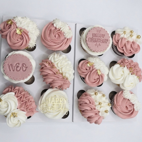Pink Birthday Cupcakes